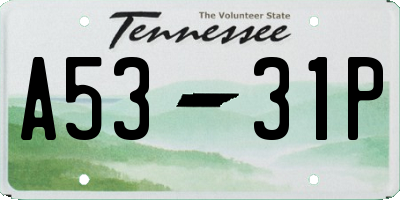 TN license plate A5331P