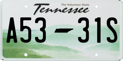 TN license plate A5331S