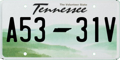 TN license plate A5331V