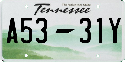 TN license plate A5331Y