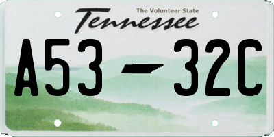 TN license plate A5332C
