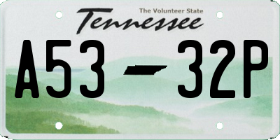TN license plate A5332P