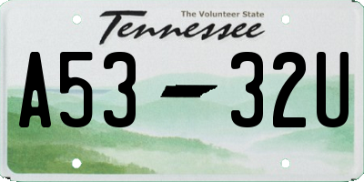 TN license plate A5332U