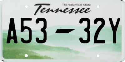TN license plate A5332Y