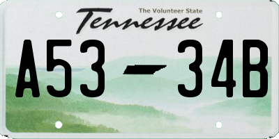 TN license plate A5334B