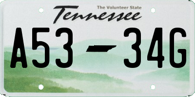 TN license plate A5334G
