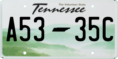 TN license plate A5335C