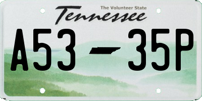 TN license plate A5335P