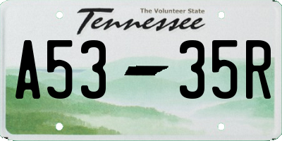 TN license plate A5335R