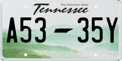 TN license plate A5335Y