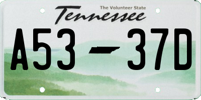 TN license plate A5337D