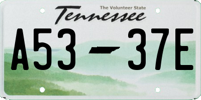 TN license plate A5337E