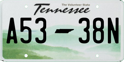 TN license plate A5338N