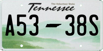 TN license plate A5338S