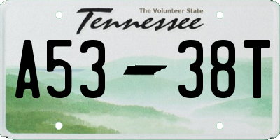 TN license plate A5338T