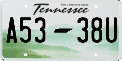 TN license plate A5338U