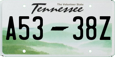 TN license plate A5338Z