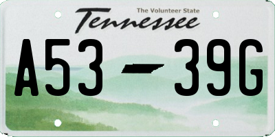 TN license plate A5339G