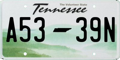 TN license plate A5339N