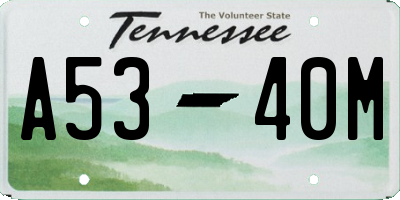 TN license plate A5340M