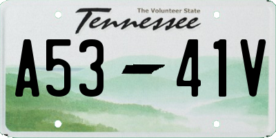 TN license plate A5341V