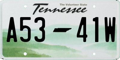 TN license plate A5341W