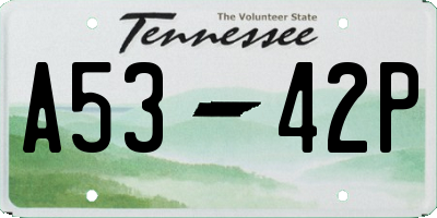 TN license plate A5342P