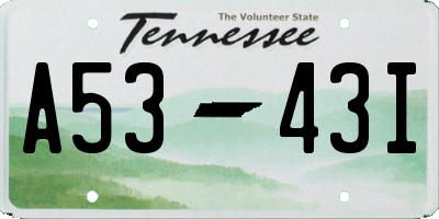 TN license plate A5343I