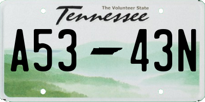 TN license plate A5343N