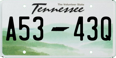TN license plate A5343Q