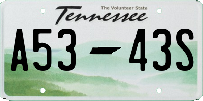 TN license plate A5343S