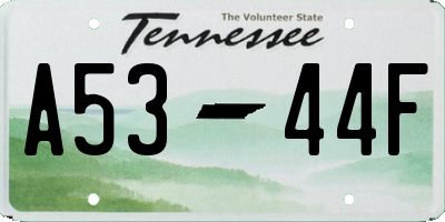 TN license plate A5344F