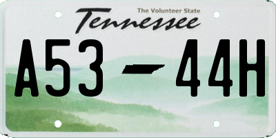 TN license plate A5344H