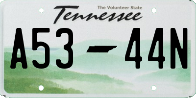 TN license plate A5344N