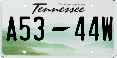 TN license plate A5344W