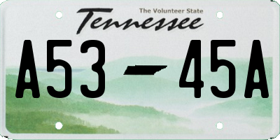 TN license plate A5345A