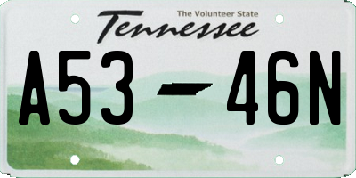 TN license plate A5346N