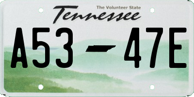 TN license plate A5347E