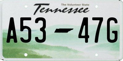 TN license plate A5347G