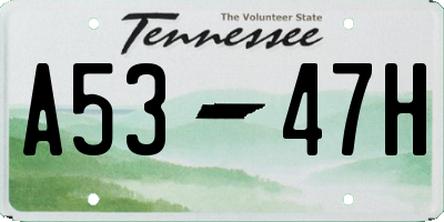 TN license plate A5347H