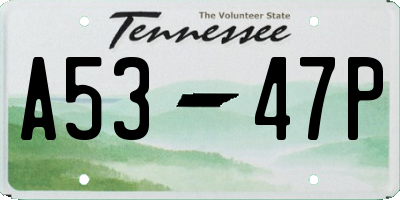 TN license plate A5347P
