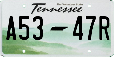 TN license plate A5347R
