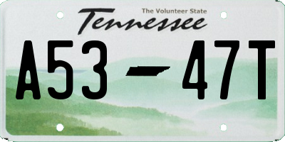 TN license plate A5347T