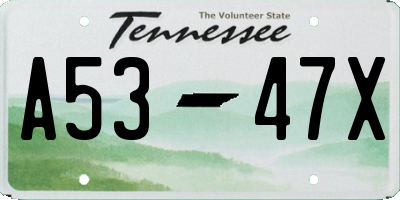 TN license plate A5347X