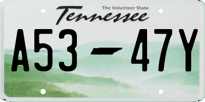 TN license plate A5347Y
