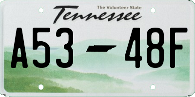 TN license plate A5348F