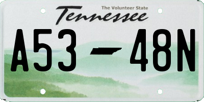 TN license plate A5348N