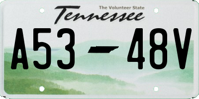 TN license plate A5348V