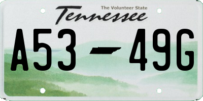 TN license plate A5349G