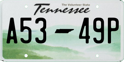 TN license plate A5349P
